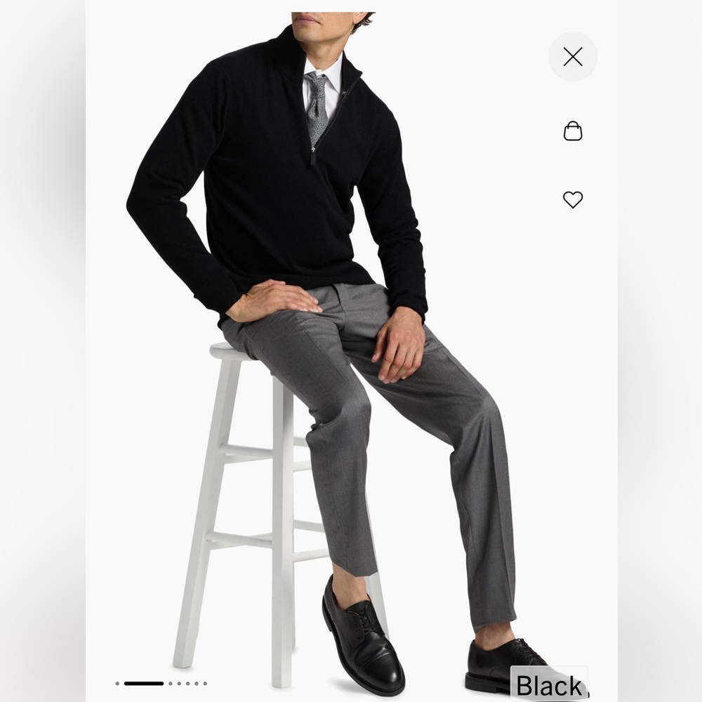 Saks Fifth Avenue Black Zip-Up Sweater